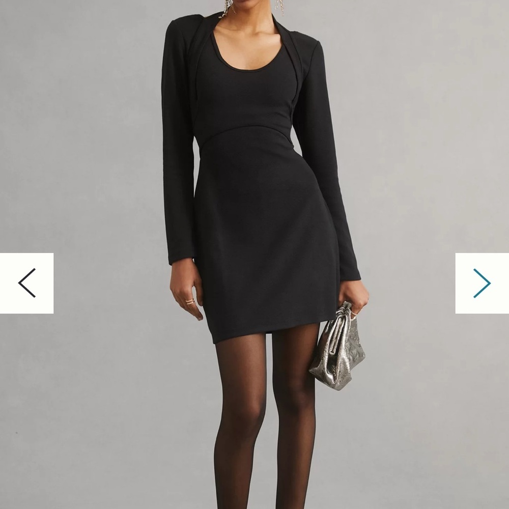 Halter Anthropologie Black Sheath Dress size XS